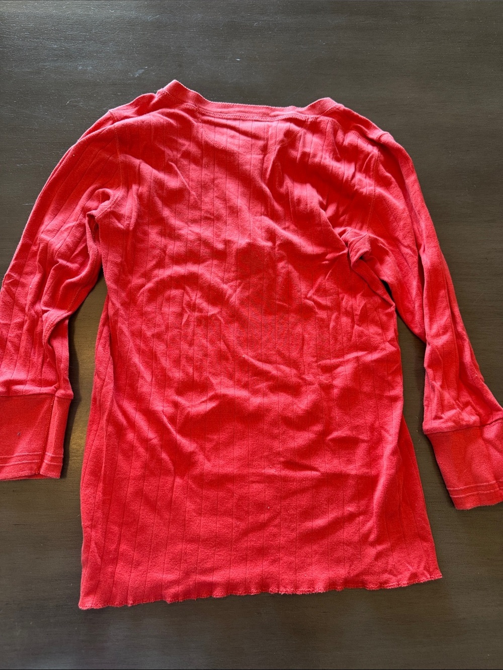 Ralph Lauren Red Long-Sleeve Henley Top - Picture 3 of 3